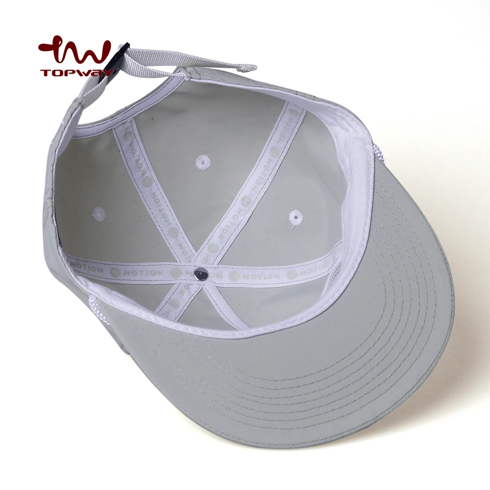 Custom Logo Quick Dry 5 Panel Flat Bill Snapback Cap Hats Manufacturer With Rope