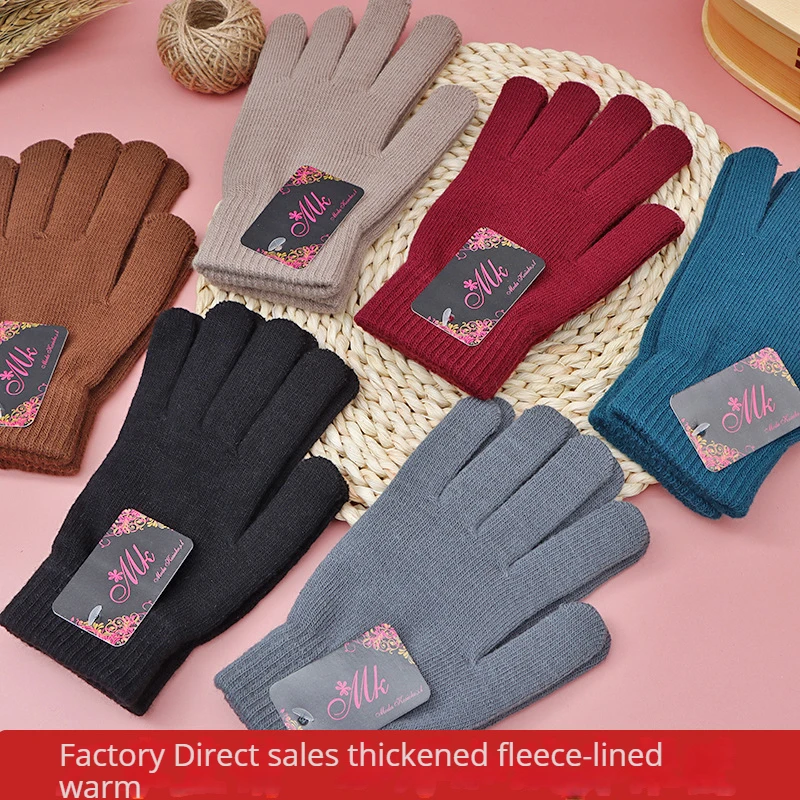 Wholesale Custom Factory Direct Warm Winter Gloves For Men And Women Thick Wool Knitted Gloves
