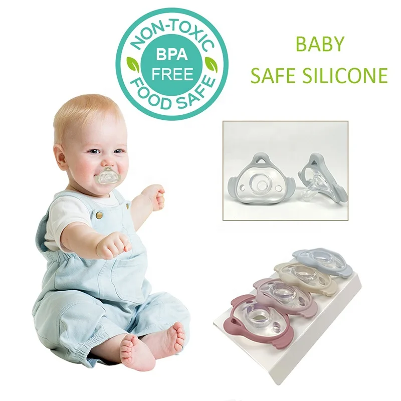 Custom Wholesale Funny Food Grade Silicone Baby Pacifier Soother Full Silicone Rubber Pacifier Nipples New Born Baby Products