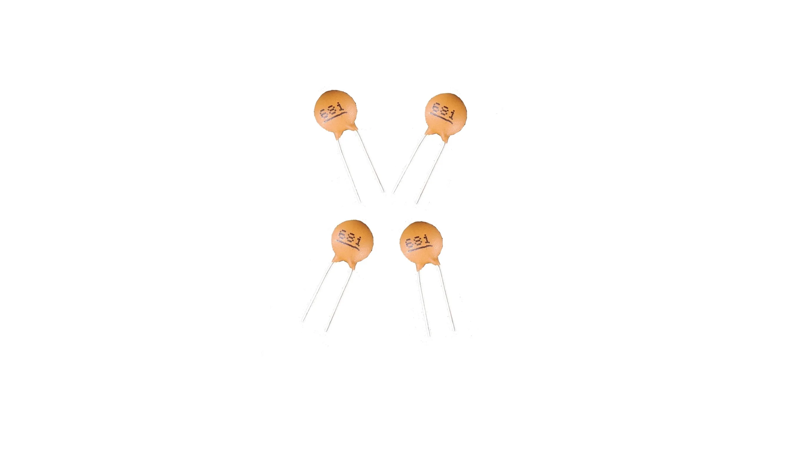 Made In Taiwan Radial Lead Yellow Colour Ceramic Capacitor 680pF(681) 50V +-10% For Wholesale