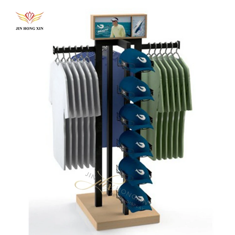 Supermarket Retail Shop Household Metal Wire Wheeled Multi Tiers Ring Shape Hook Hanging Helmet Baseball Cap Hat Display Rack