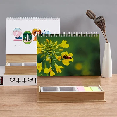 Top Inspirational Mini Pad Friendly Eco Printing Generic Custom Notepad Stand 2022 Wooden Table Desk Calendar With Sticky Notes