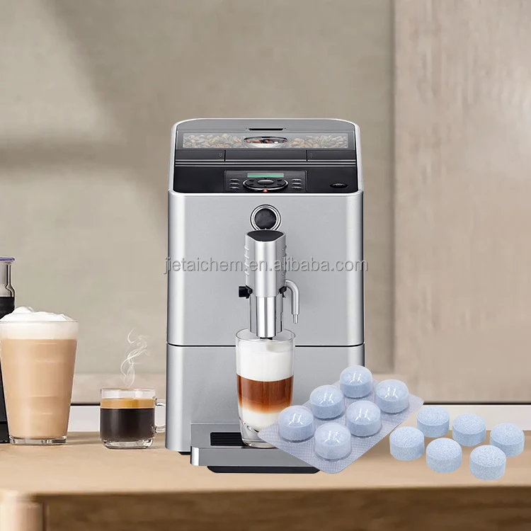 Jur* machine cleaning tablets coffee maker detergent chemical removes coffee oils and residues
