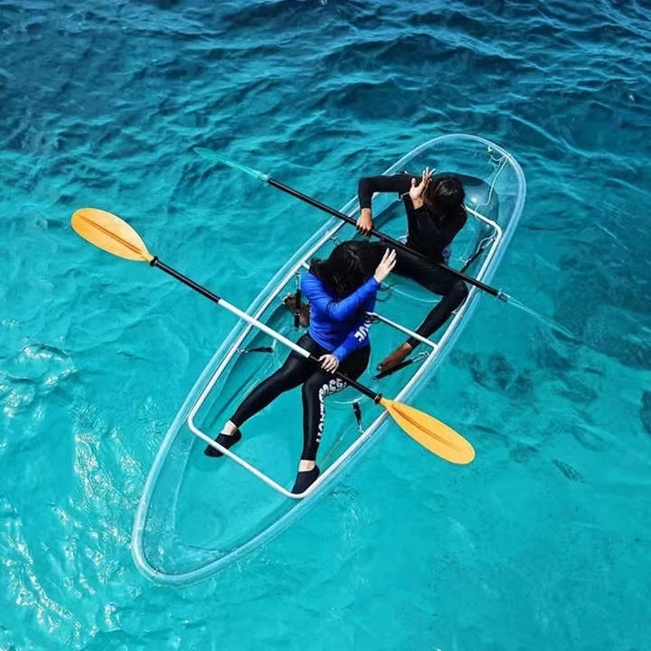 New Launched Recreational Clear Kayak New Design Crystal see through Transparent canoe