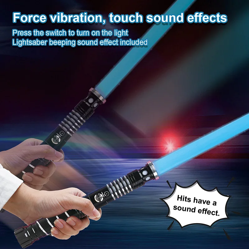 16 Colors Metal Hilt Light Saber USB Rechargeable Light Sword with Sounds Effect Lightsaber Toys For Kids Adult