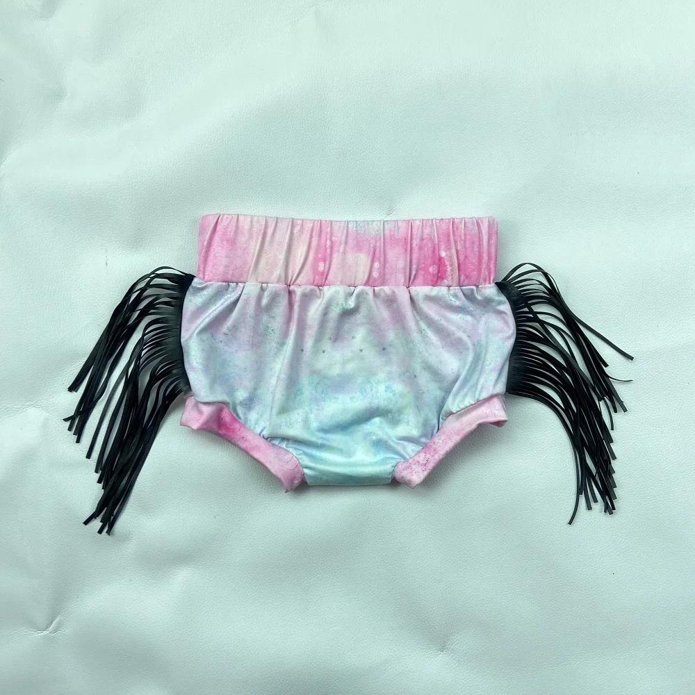 
2020 New Style Summer Cow Print Baby Fringe Bummies Kids high Waist Bummies Shorts 