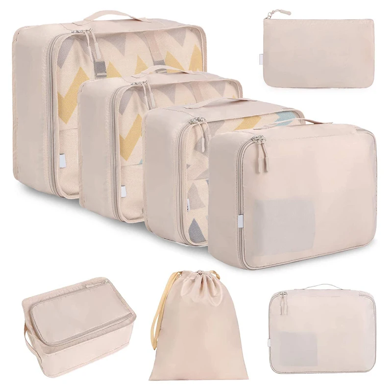 Wholesale Multipurpose Travel Luggage Storage Pouch Quality Organizer Bags 8pcs Packing Cubes Set For Clothes Suitcase