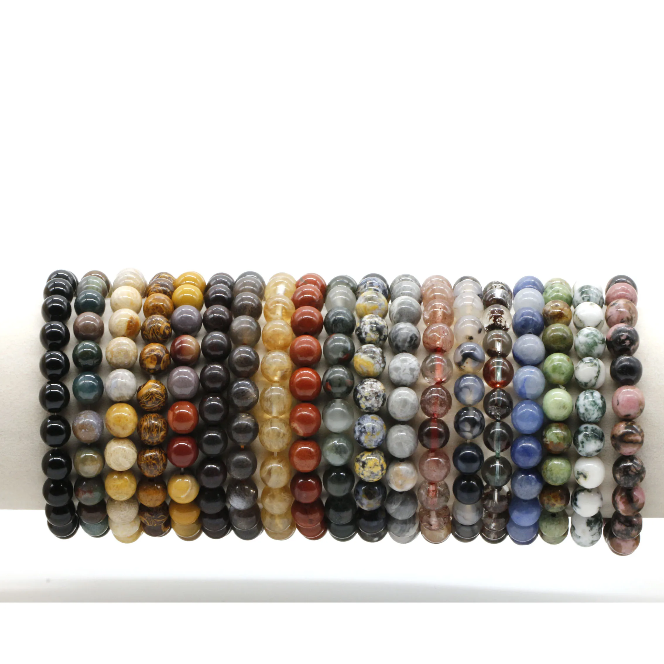 Pulseras Para Mujer Jewelry Wholesale Natural Gemstone Bead Bracelet 8mm Poppy Jasper Bracelet