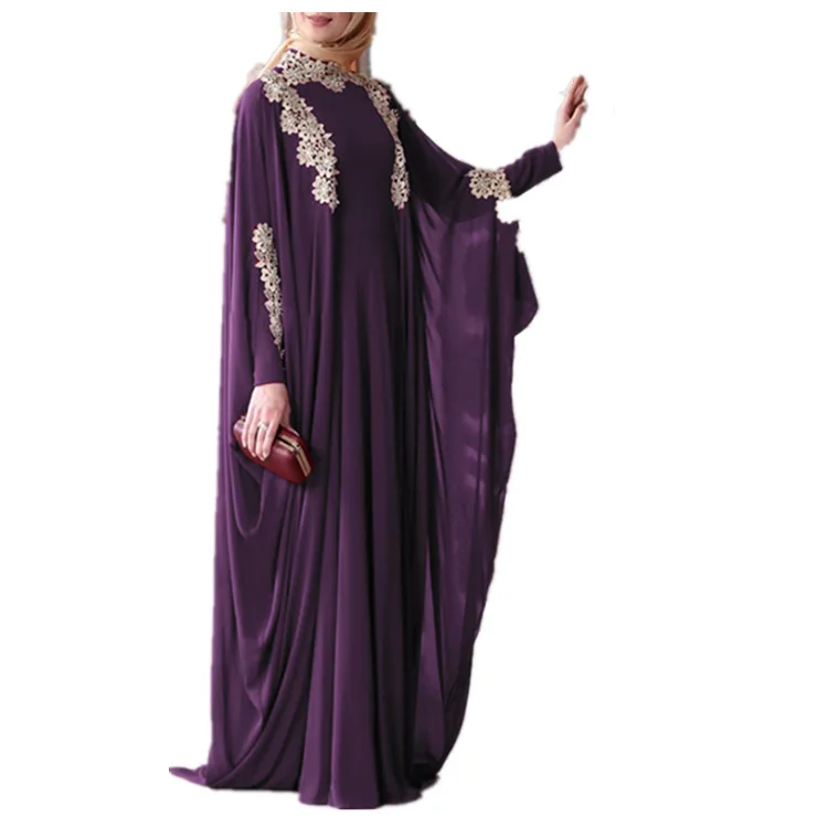 at sleeve Fall 2021 Ramadan Muslim hijab Dress Arab women Arab women Dubai Turkish Islamic dress Abaya Hijab Dress