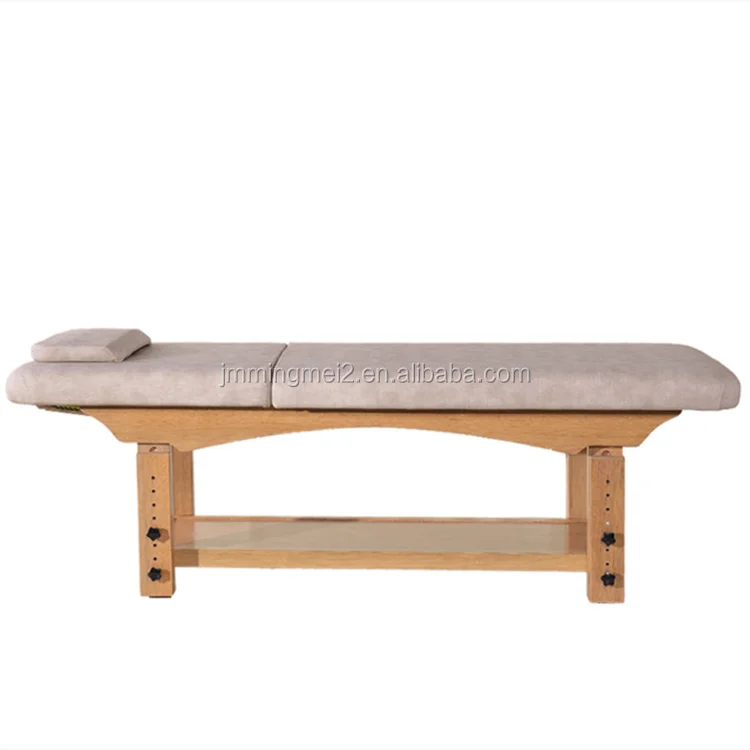 Professional Thai Wood Spa Beauty Facial bed,Spa Massage Table Bed with adjustable backrest