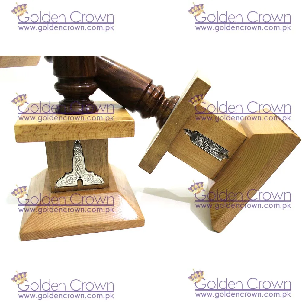Masonic Wooden Column with Senior and Junior warden jewels | Masonic Column Supplier