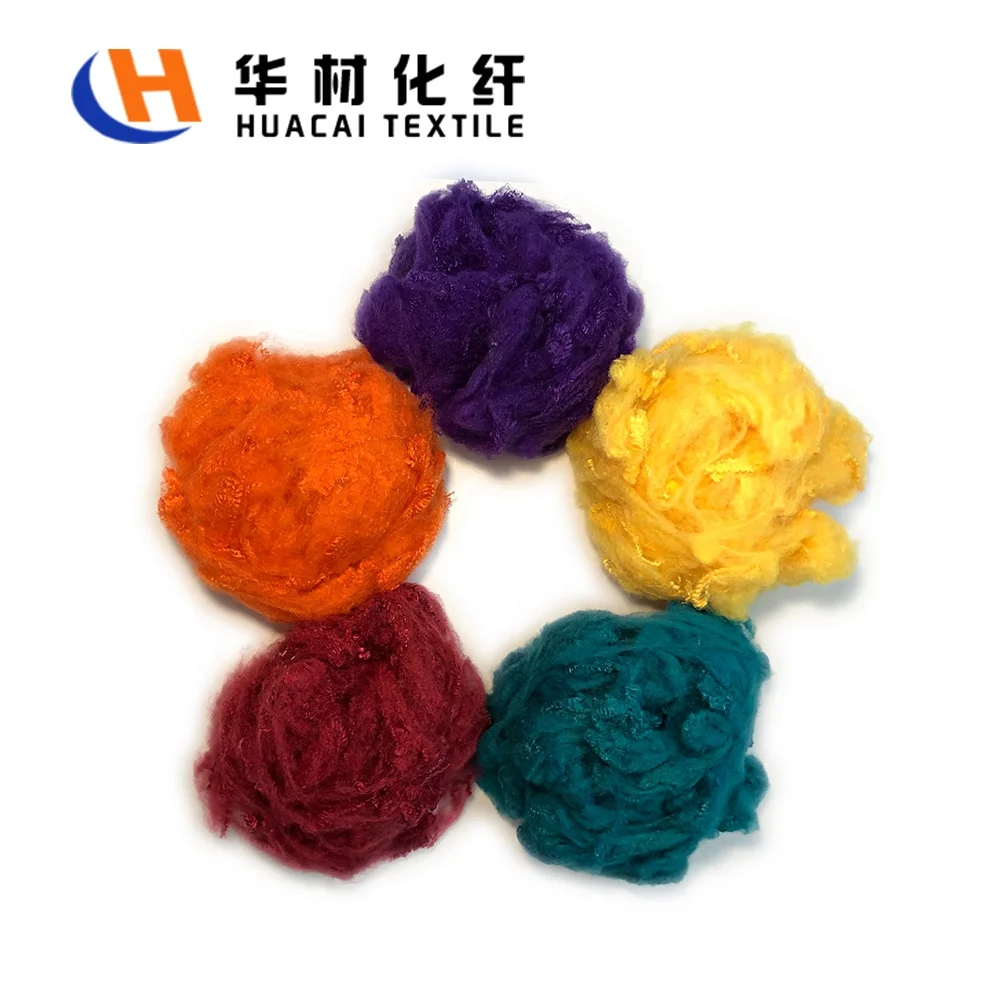 Colored Polyester Staple Fiber Fire Retardant Fiber 3D Staple Fiber