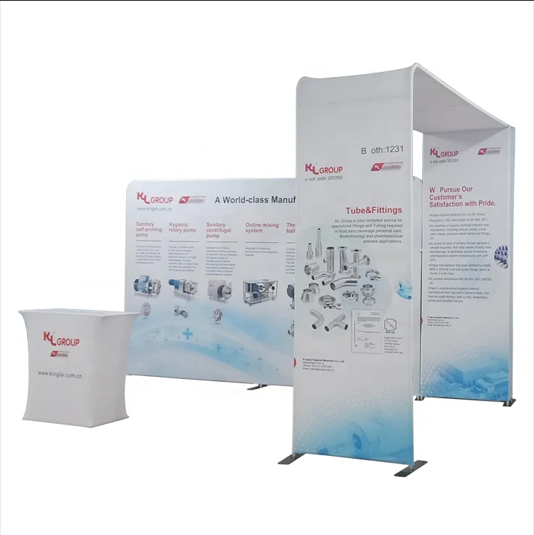 Custom size tension fabric cloth aluminum frame trade show displays portable exhibition booth
