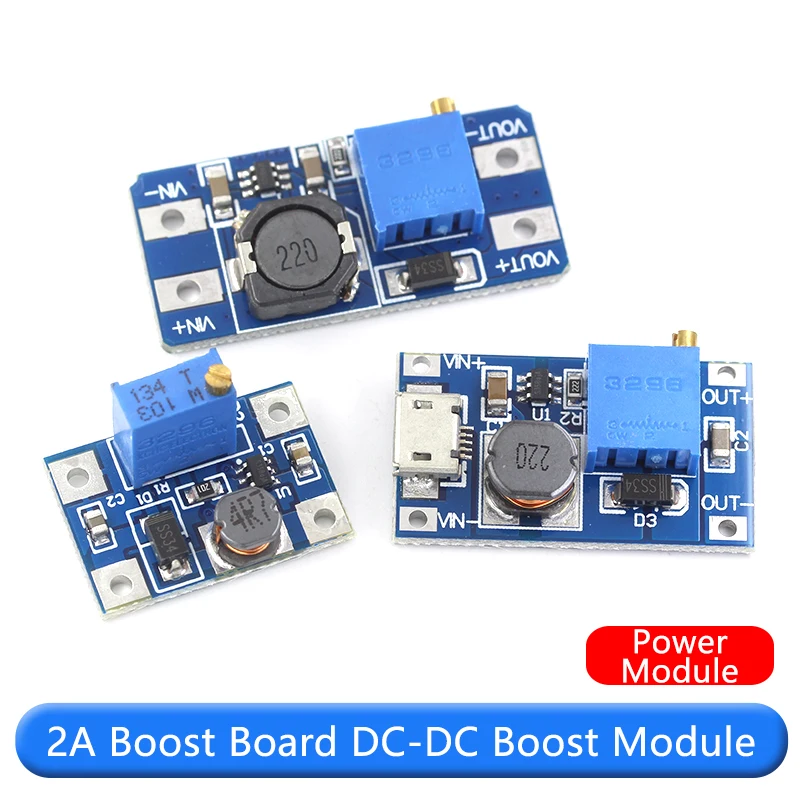 Power Supply Booster Module 12V Electronic Component Boards Micro Interface 2A DC DC Adjustable Step Down Power Control Module