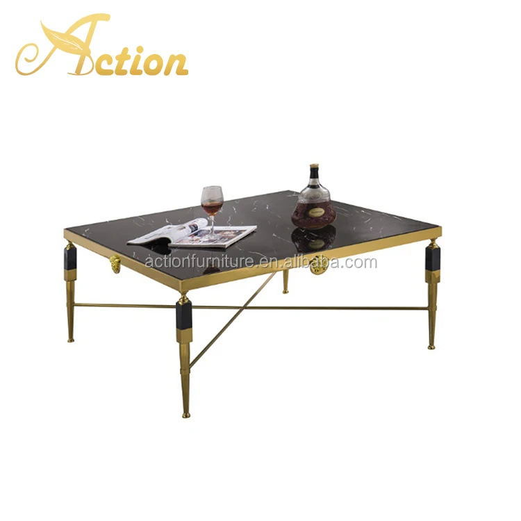 Living Room Furniture Stainless Steel Small Coffee Table China Style Tea Table For Home Hotel End Table