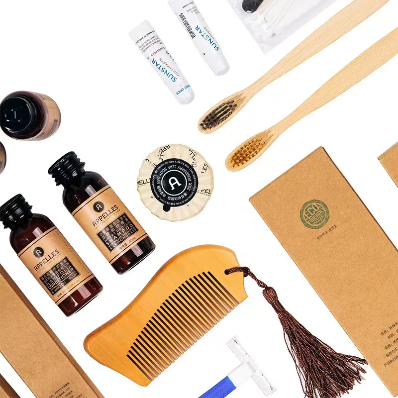 ECO All-in-Kit amenities Mini Soap Body Lotion Shampoo & Conditioner 2in1 Toothbrush Toothpaste Shaving Travel Size Toiletries