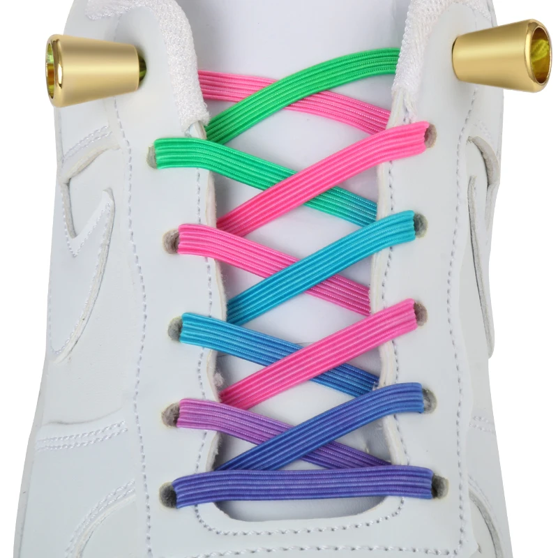 Customized Logo Printed Color Flat Gradient Rainbow Shoe Laces Colorful Rainbow Sneaker Shoelaces
