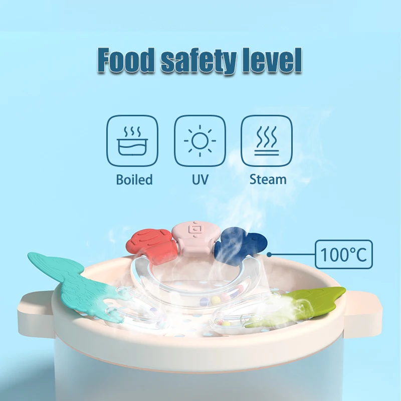 Alilo EN71 Animal Cartoon Customized Food Grade Sensory Rattle Toys BPA Free Baby Silicone Teether