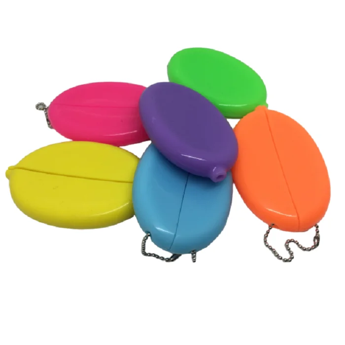 Пользовательский овальный ПВХ брелок Карманный резиновый Сжимаемый Кошелек для монет