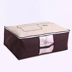 Non-woven family save space closet clothes divider quilt organizer bag under bed storage box