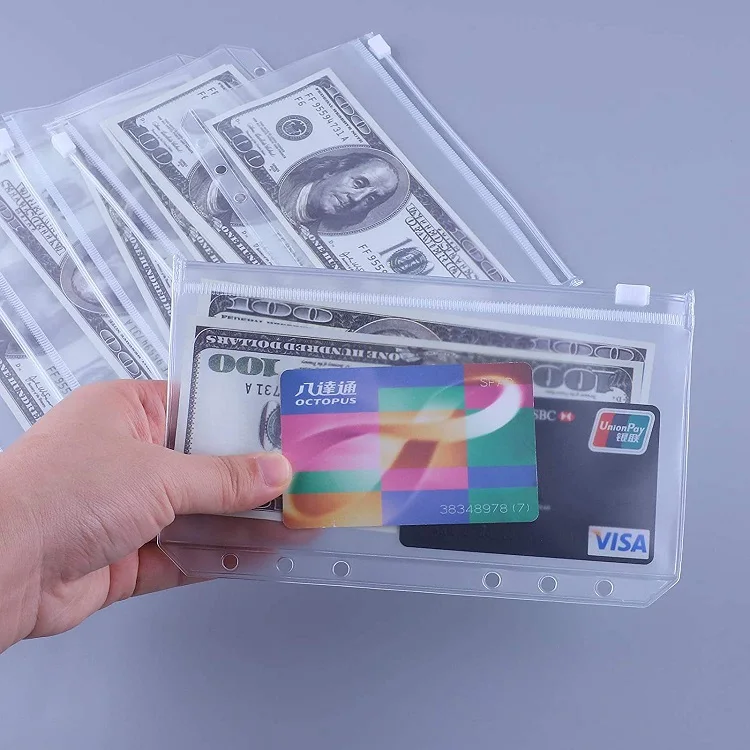 Office Supplies PVC A4 A5 A6 Document Bag Monthly Budget Planner Binder Cash Envelopes