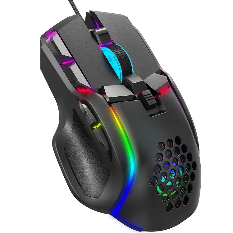10D 6level Adjustable 12800DPI 13RGB Lighting Mode Wired Programmable Gaming Mouse Gamer Wired Mouse