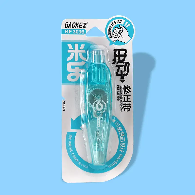High Quality Colored 6m Plastic School Correction Tape Refillable Correction Tape