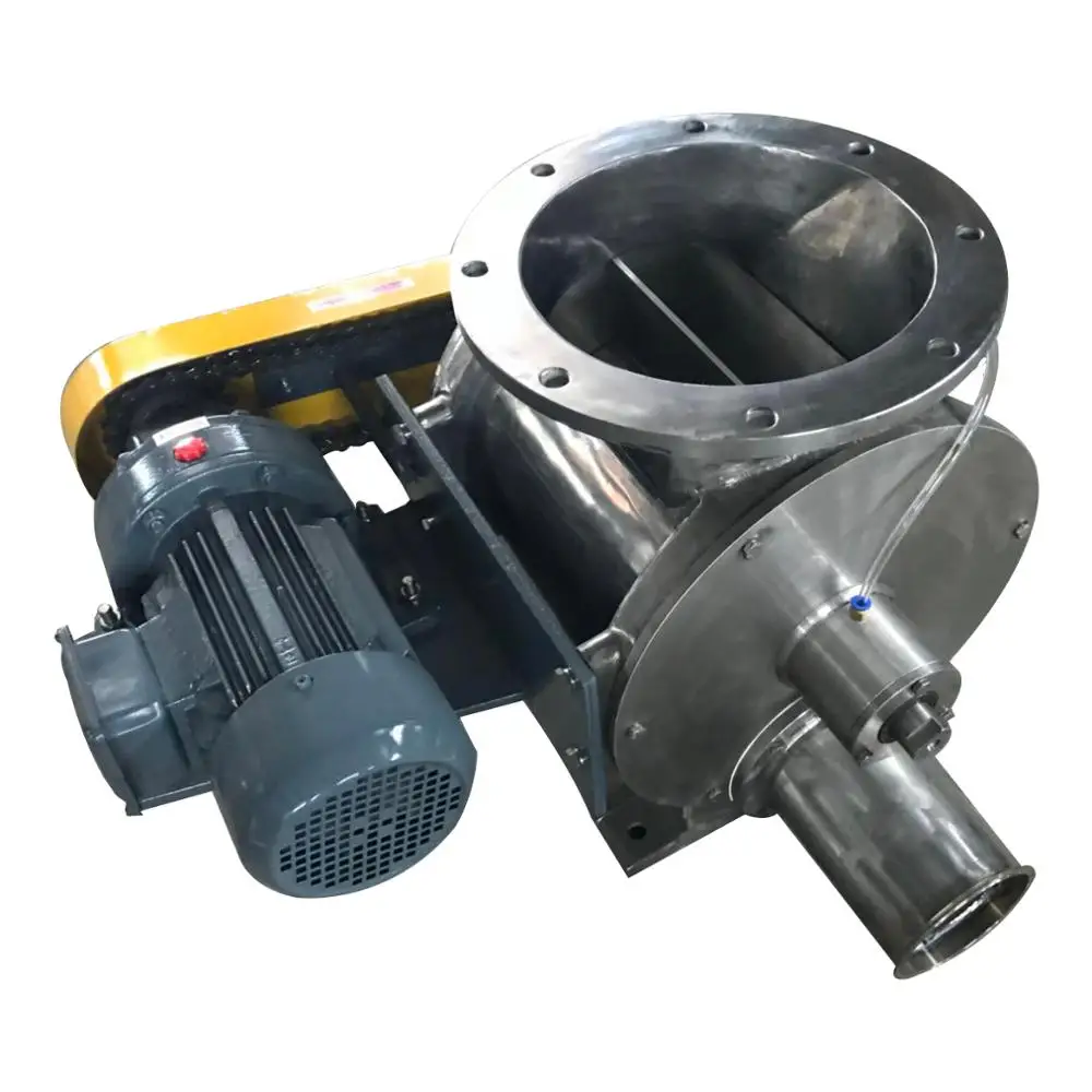 Production and supply Blow-through DN250 rotary airlock valve used in pneumatic conveying line