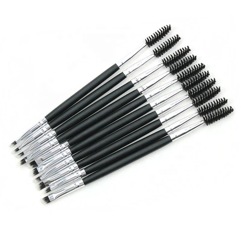 Low MOQ Makeup Tools Cosmetic Brushes Double End Makeup Brush Private Label Eyelash Eyebrow Brush