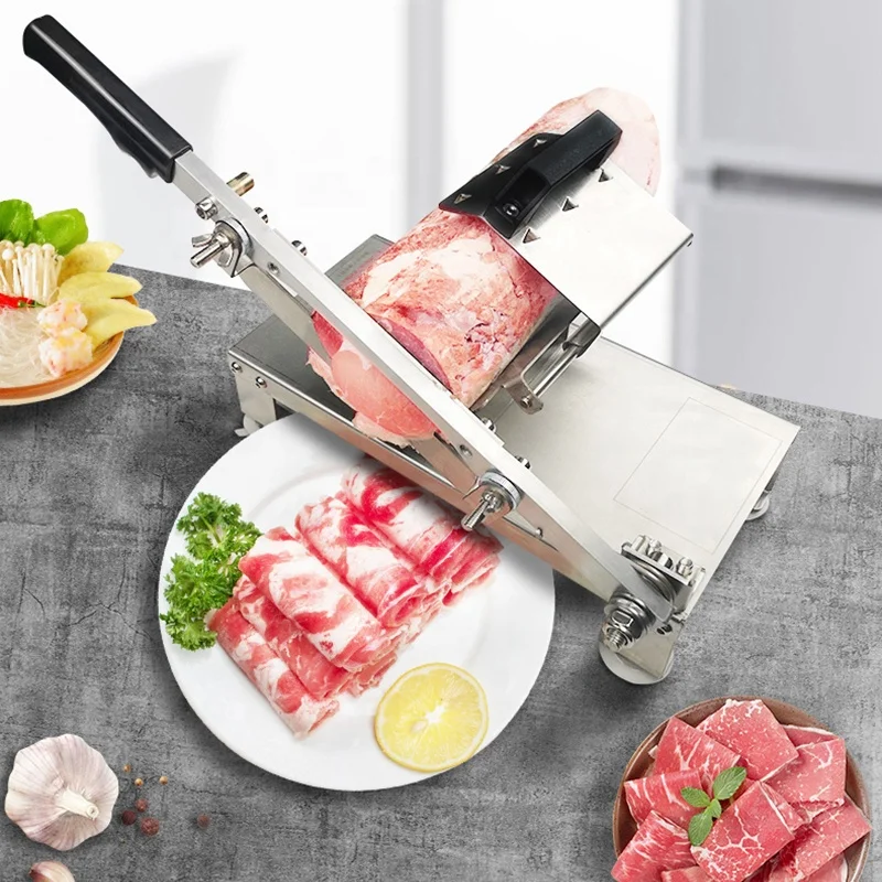 manual model frozen Lamb roll slicer meat cutting machine for small