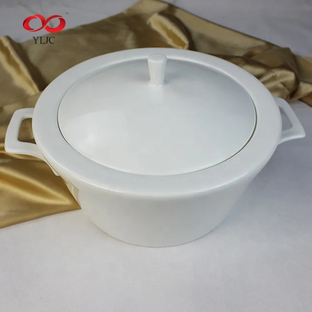 Kitchen bone  China Tureen  3.5L Round porcelain soup tureen