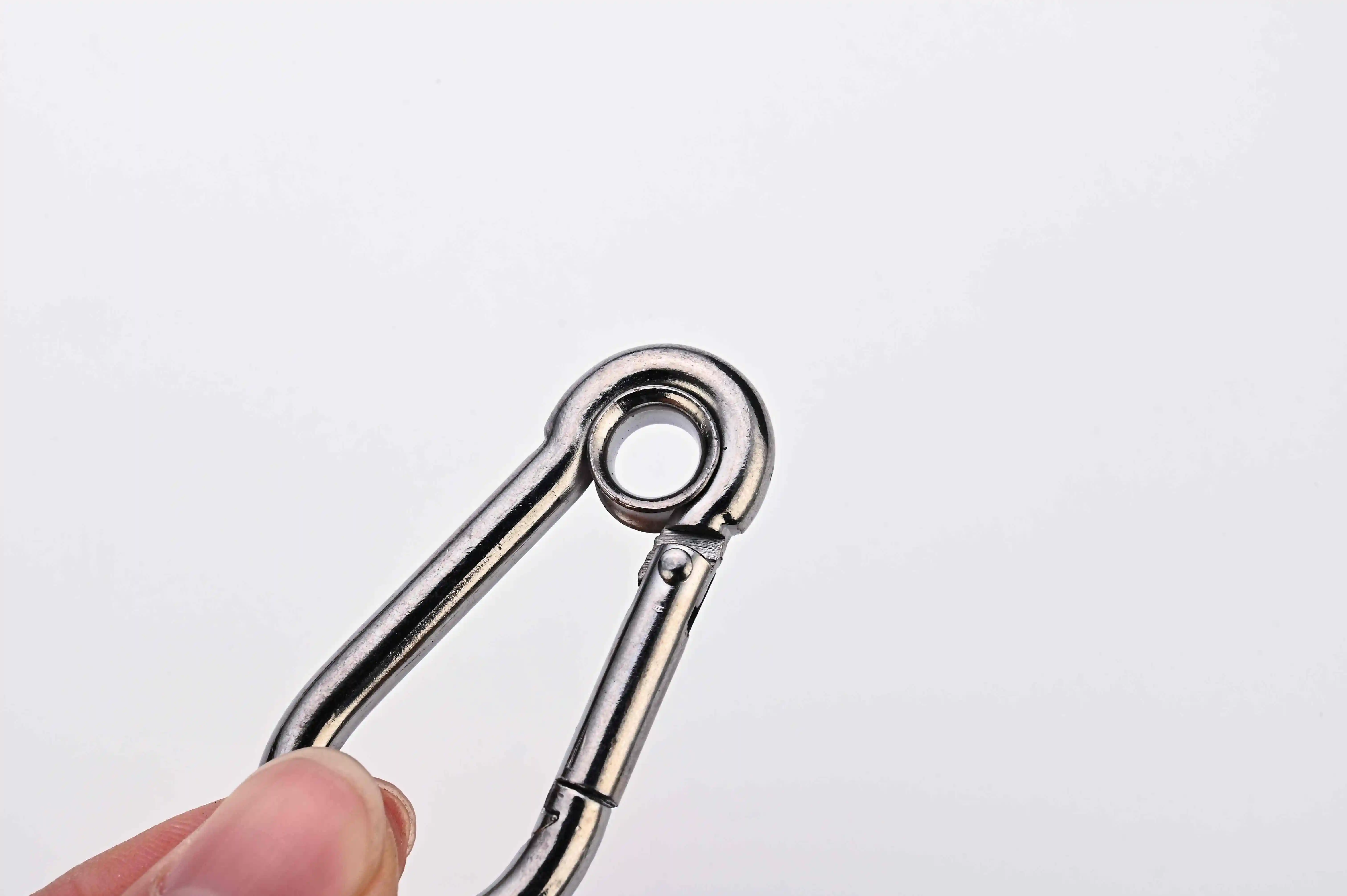Прямые продажи с фабрики 8 # крепежная Пряжка 304 316 пружинный крюк из нержавеющей стали для альпинизма