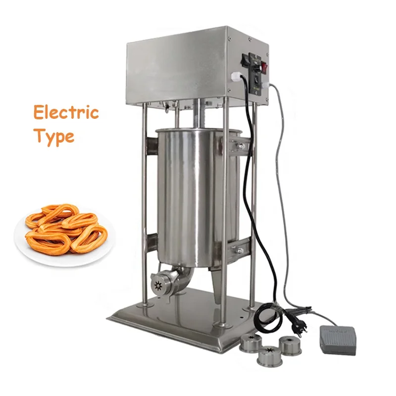 Commercial Snack Machinery Spanish 2L-15L Churros Making Machine Electric or Manual Stainless Steel Churros Maker Filler