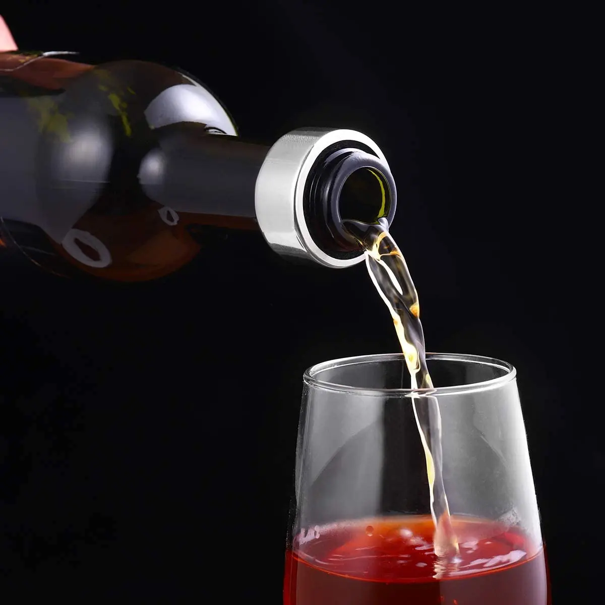 Wine Rings Stainless Steel Wine Bottle Collars Drip Rings, Simple and Durable Wine Drop Stopper with Velvet Felt