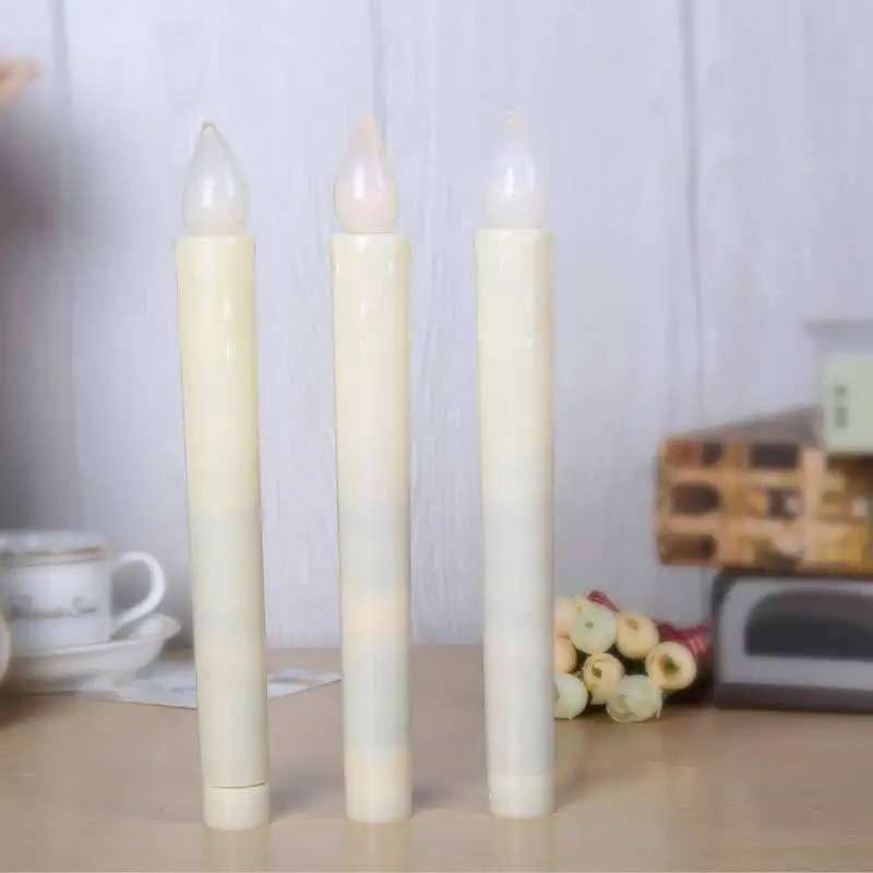 Battery operated led taper candles white Electric Long Candles dinner wedding decoration