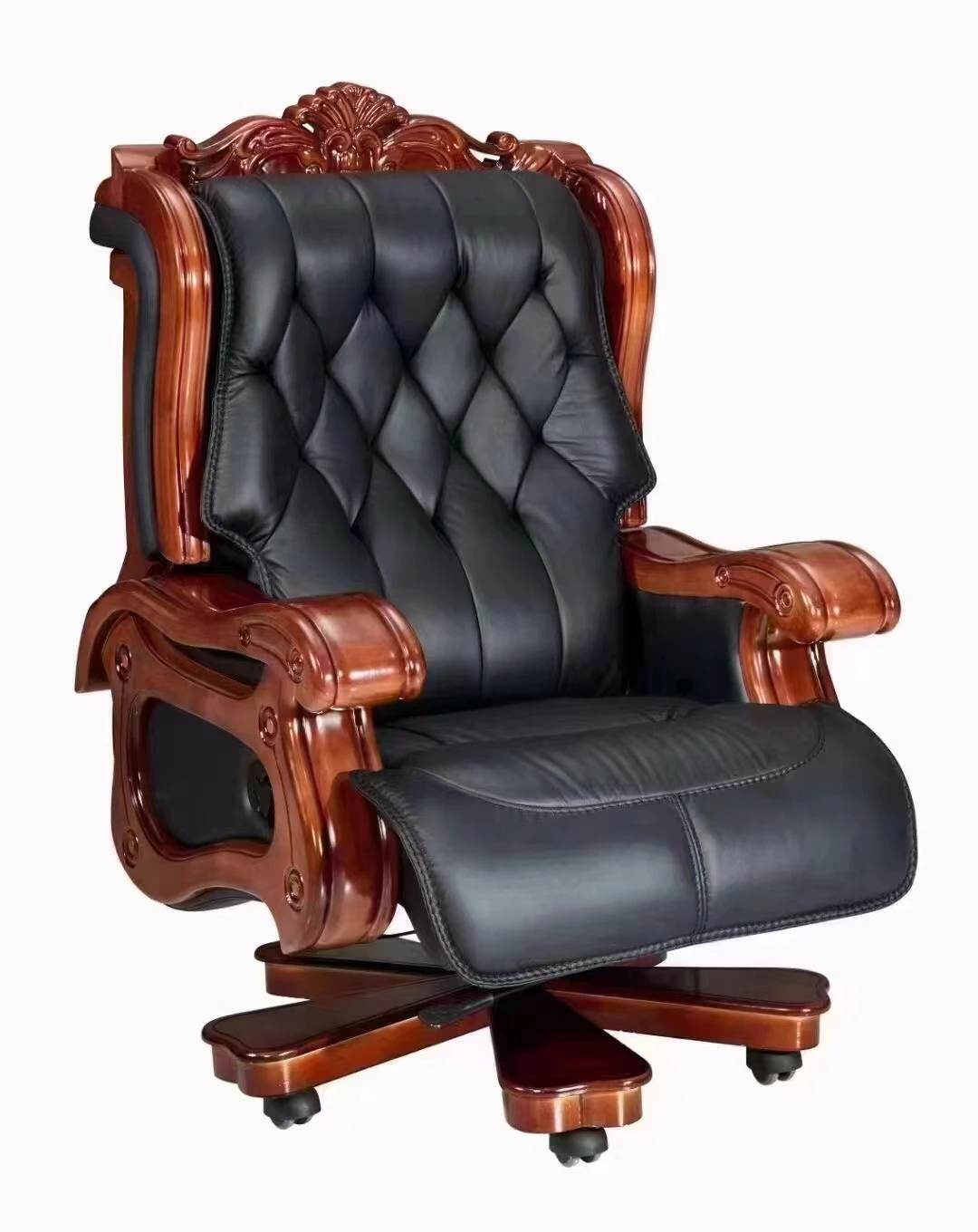 Роскошный Королевский функция поворотный эргономичный офисный стул с откидывающейся спинкой из коровьей кожи общие