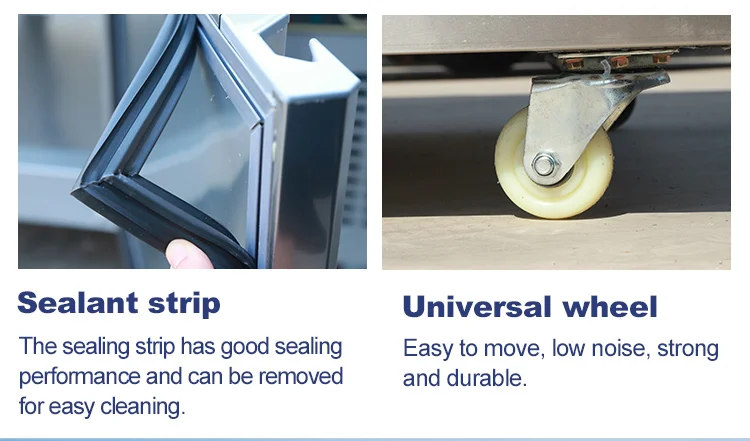 2 floors Stainless Steel Barbecue Cooked Food Ice Table Refrigeration Freezing And Fresh-keeping Ladder Display Cabinet