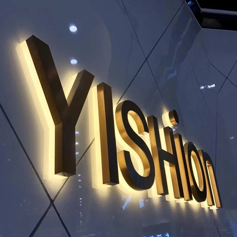 Led Logo Samples And Brand Emblem 3D Logo Signs Metal Sign Of Business Name Interior Sign