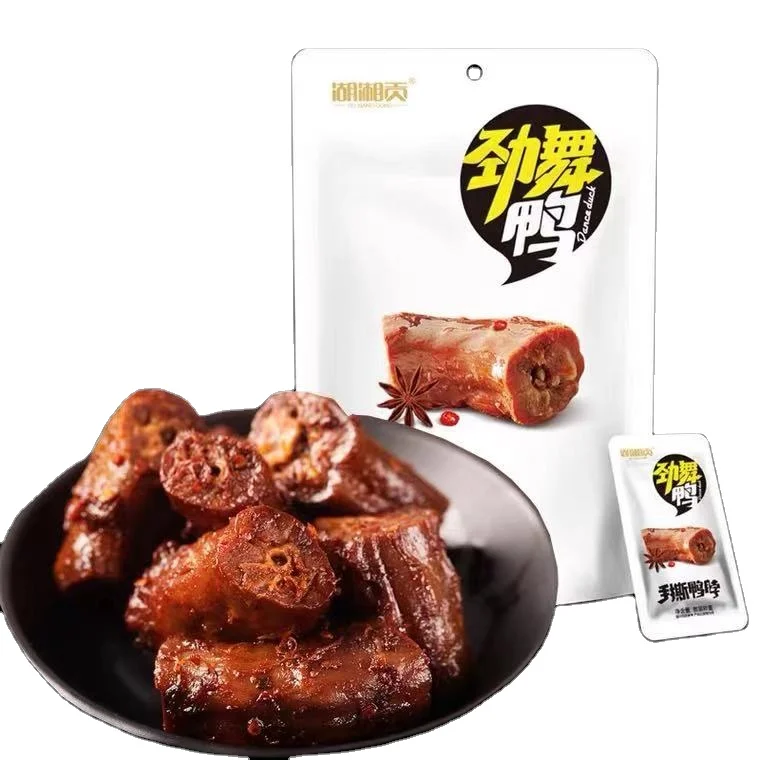 
Wholesale healthy snacks with Chinese characteristics roast duck accessories duck neck sweet and spicy 100g*20 packs 