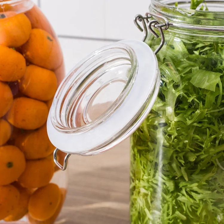 
Best 2L Large Storage Airtight Seal Lock Lid Glass Jar for Kitchen 