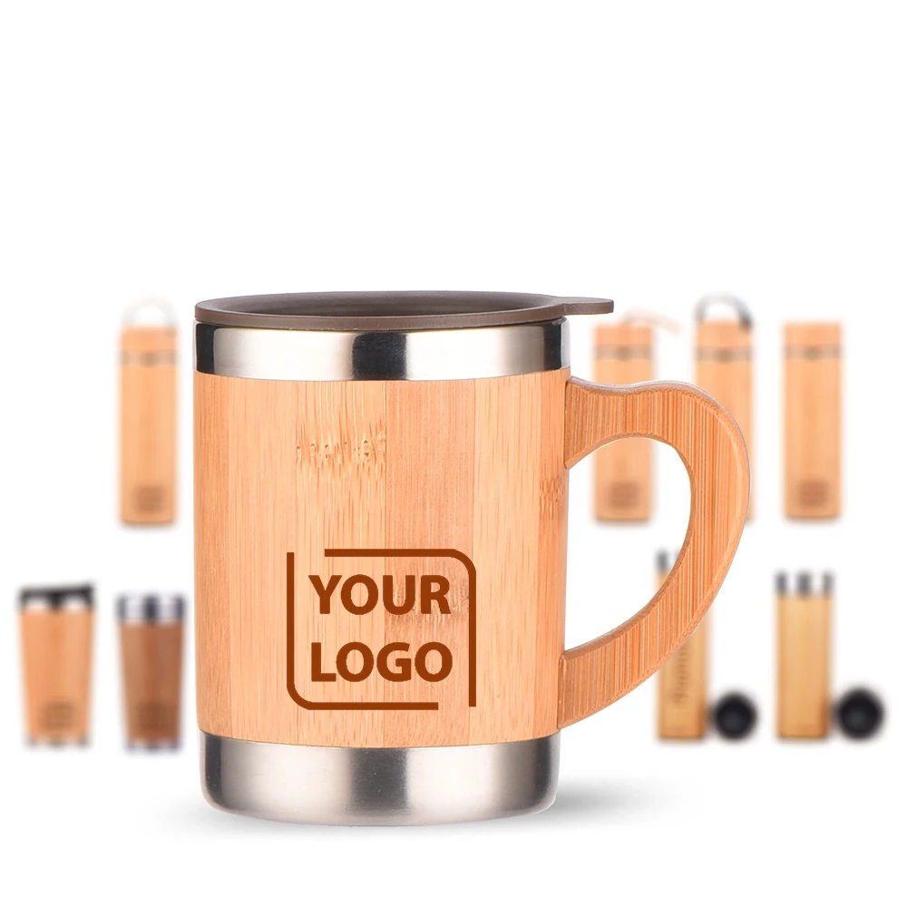 Reusable Bamboo Fibre Steel Interior Coffee Travel Mug Popular Bambu Tumbler Drinking Travw Cup Bambus Mug Bambou