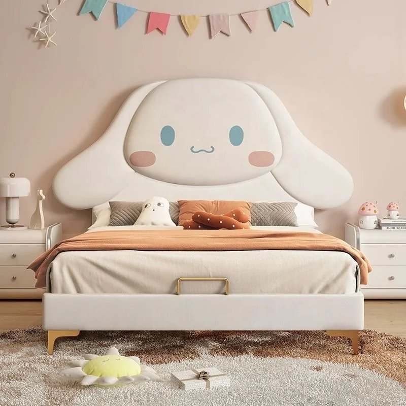 Modern Pink Princess Girl Kids Girl Queen Size Wood Frame Bedroom Furniture Children Beds Kids Bunk Bed With Storage