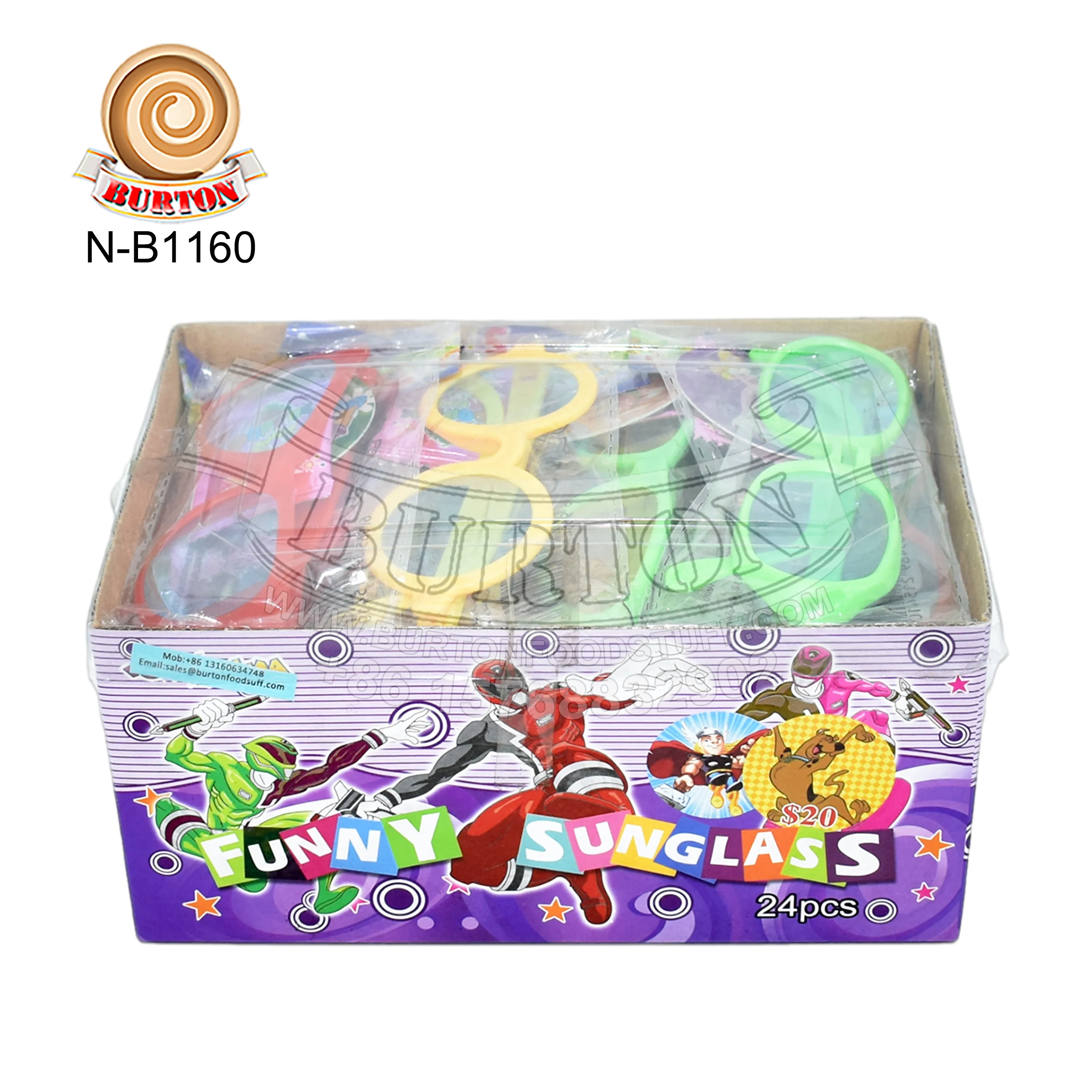 Wholesale glasses toy candy with popping candy and circle card