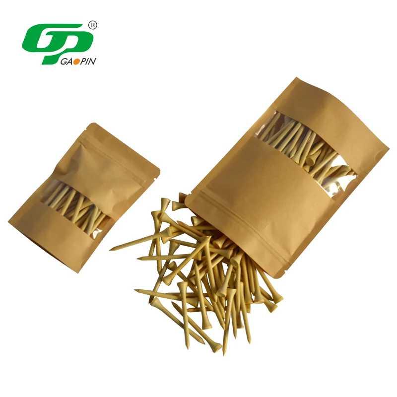 Hot Selling Friendly Biodegradable Material Factory OEM Wholesale Printed Bamboo Wood Golf Tees with Custom Package Paper Box