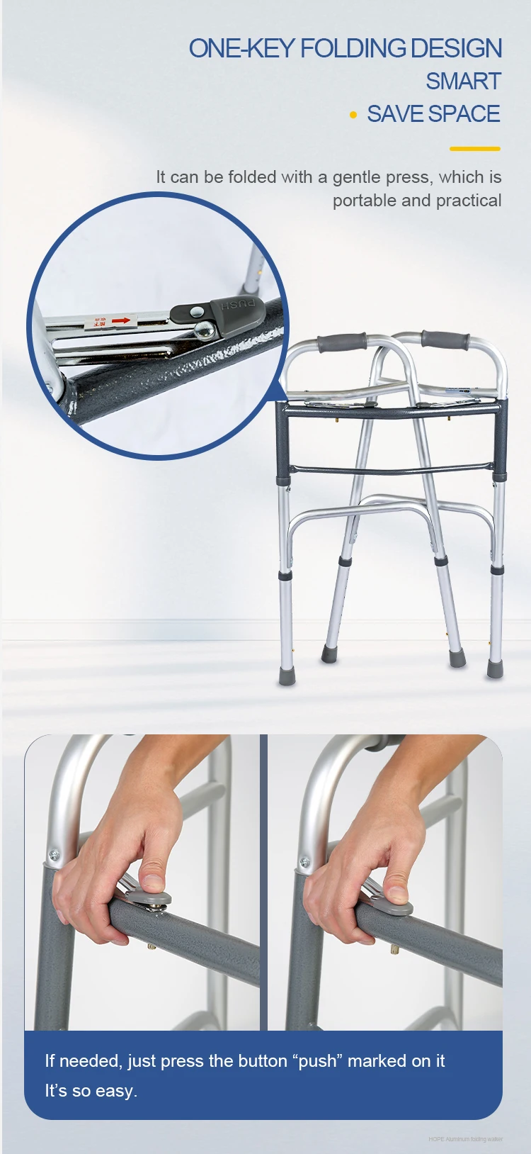 easy operate ISO9001&13485 baby rolling walker