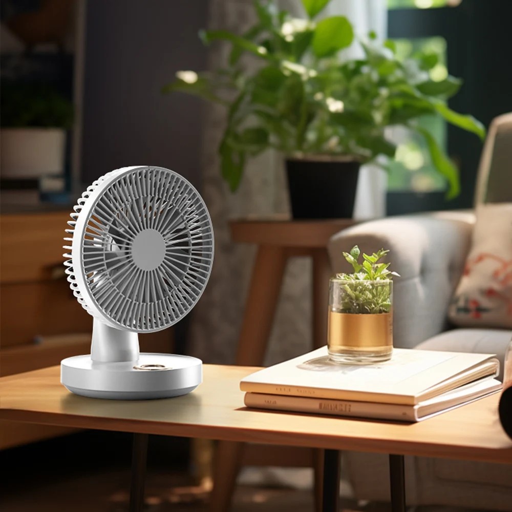 2024 new arrival office table fan  remote ontrol Automatic rotating shaking head rechargeable outdoor portable desktop fans