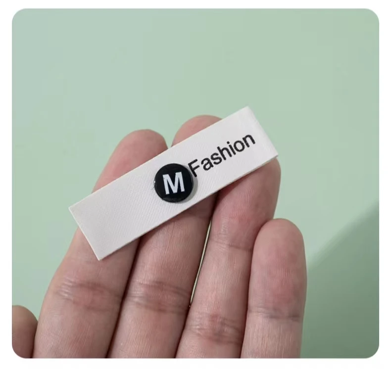 Custom Logo cloth etiqueta tejida Fold Damask And clothes garment Neck woven size Tag Label for Clothing