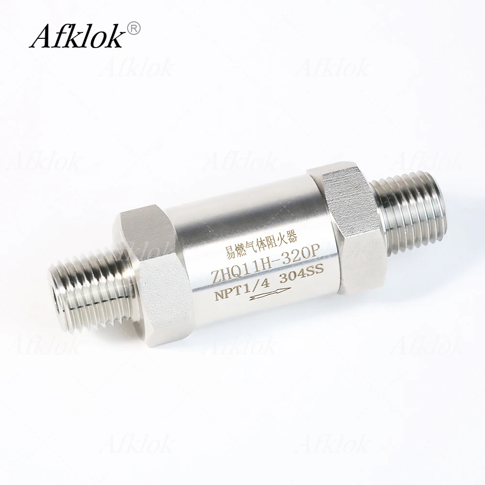 High Quality Stainless Steel 304 Flammable Gas Flame Arrestor 1/8 1/4 3/8 1/2 3/4inch NPT Male Thread Pressure Rating 320P