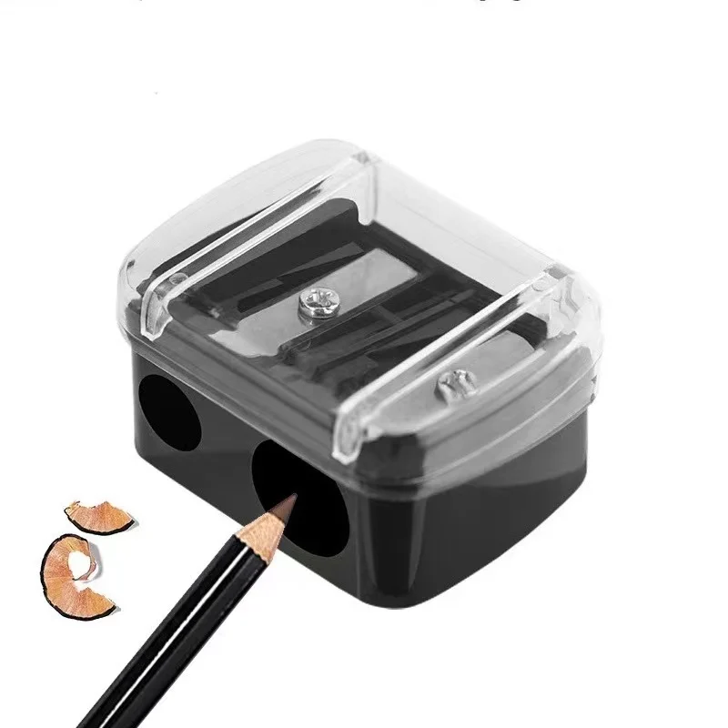 Double-hole Eyebrow pencil sharpener Office Stationery student manual plastic sharpener