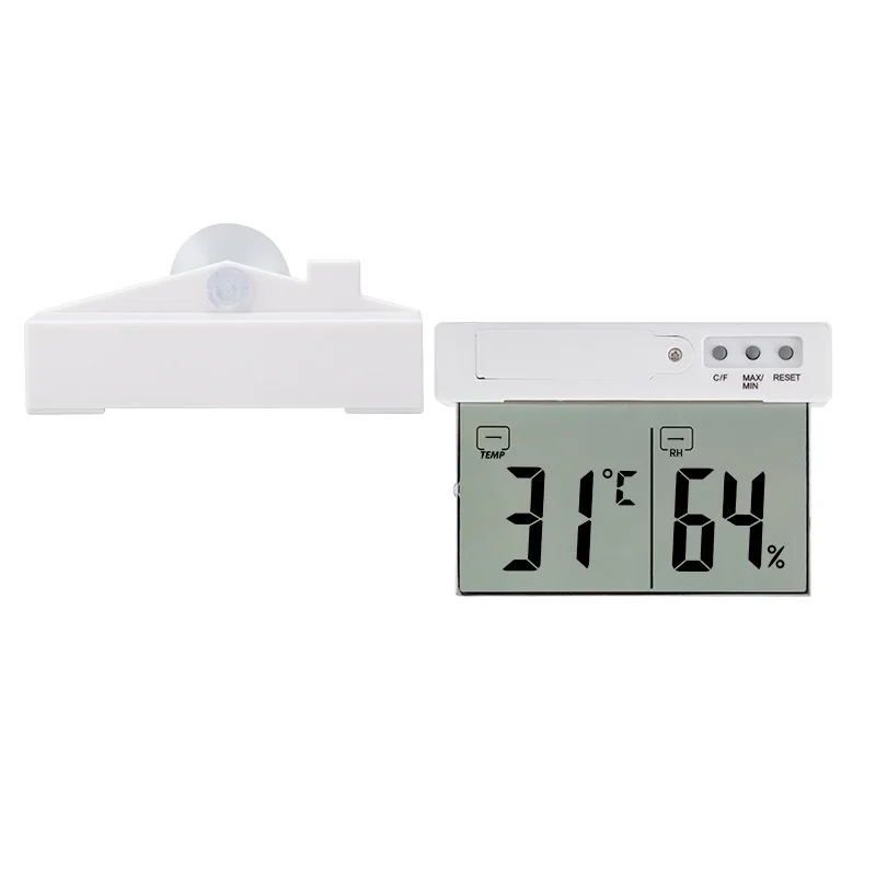 HTM78 House Shape Indoor Outdoor Household Max Min Digital Window Thermometer With Suction Cup